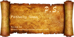 Pethely Soma névjegykártya